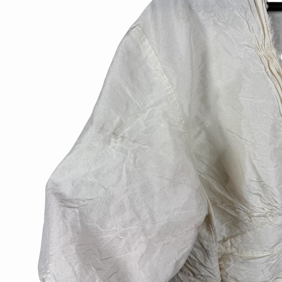 Krista Larson 100% Silk Cream Ivory Shirt Blouse OS Made in USA - Picture 5 of 16